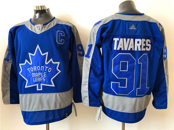 Womens Toronto Maple Leafs #91 John Tavares Blue 2021 adidas NHL REVERSE RETRO JERSEYS Womens Toronto Maple Leafs #91 John Tavares Blue 2021 adidas NHL REVERSE RETRO JERSEYS